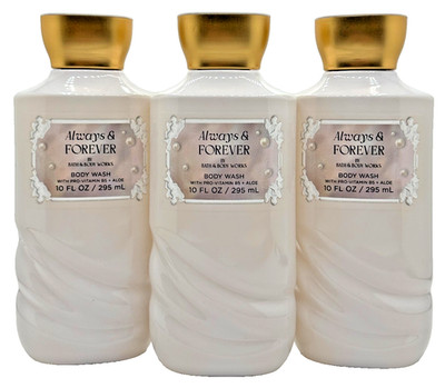 NEW Bath & Body Works Lot of 3 Bottles Always & Forever Body Wash Shower 10 oz