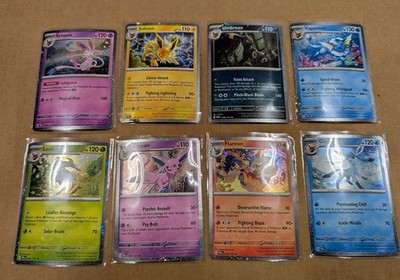 Prismatic Evolutions Cosmos Holo Promo Cards Full Set Of 8 Eeveelutions Umbreon