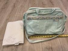 Vintage 90s Baby Zoo Green White Orange Yellow Diaper Bag