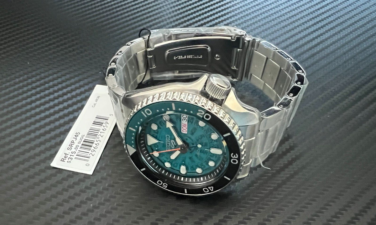 Seiko 5 Sports TIME SONAR Translucent Turquois Auto JAPAN SRPJ45