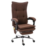 Massagefunktion BüRostuhl Ergonomisch HöHenverstellbar Gepolstert Braun Stoff