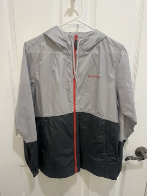 Columbia Womens Lightweight Hooded Rain Jacket Coat Small S Gray Windbreaker Zip