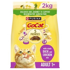 Go-Cat Adult Chicken & Duck Dry Cat Food 2kg, Pack of 4 3.37 per kilo