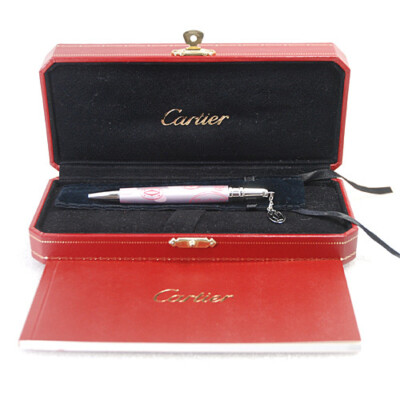 Cartier Happy Birthday Decor Ballpoint Pen Twist Type Pink