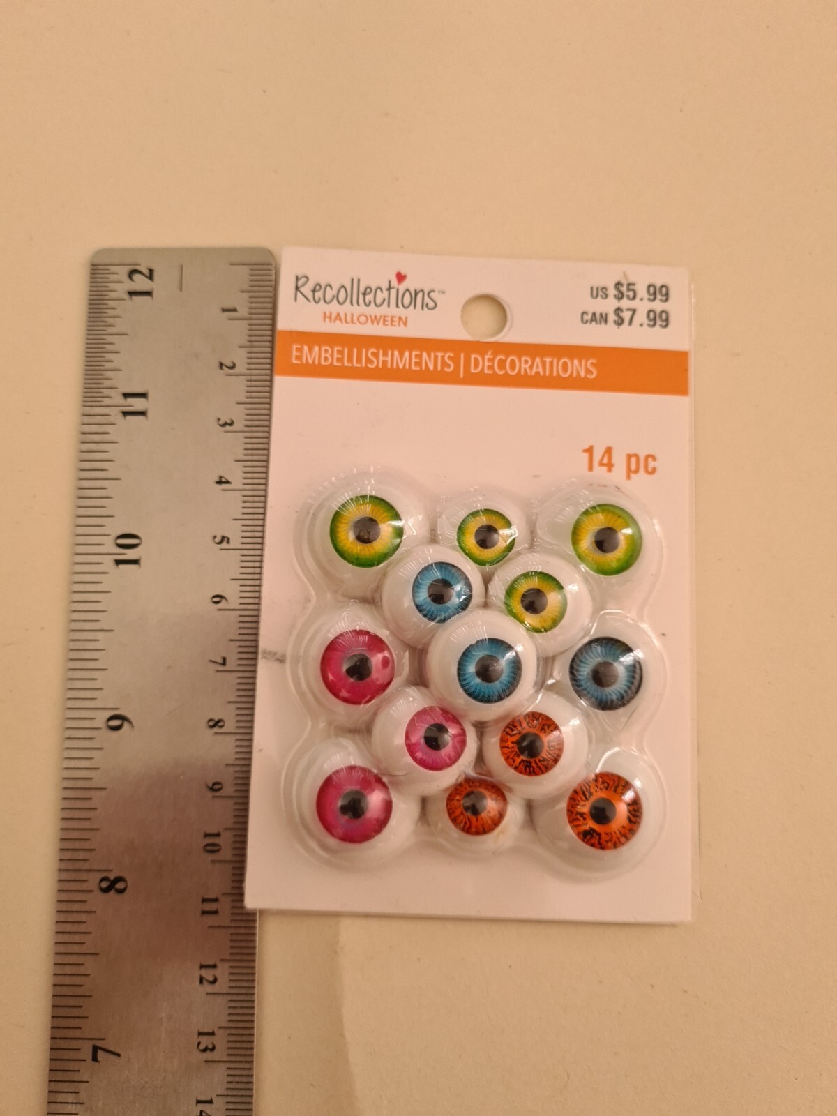 RECOLLECTIONS HALLOWEEN EMBELLISHMENTS EYEBALLS BNIP *LOOK*