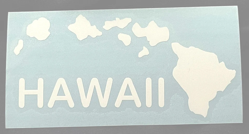 Hawaiian Islands Hawaii White Window Vinyl Sticker Decal Foto 2 de 2