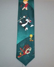 Looney Tunes CHARACTERS 1996 Warner Bros Golf Design Polyester 58" Neck Tie 937