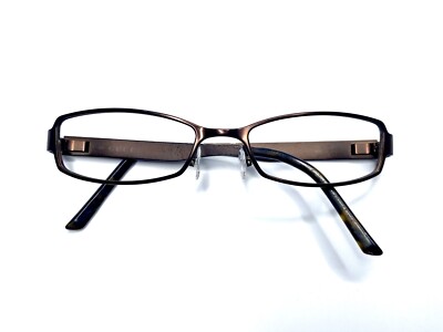 VTG Gucci Brown Metal Rectangular Glasses Crystal Studded 