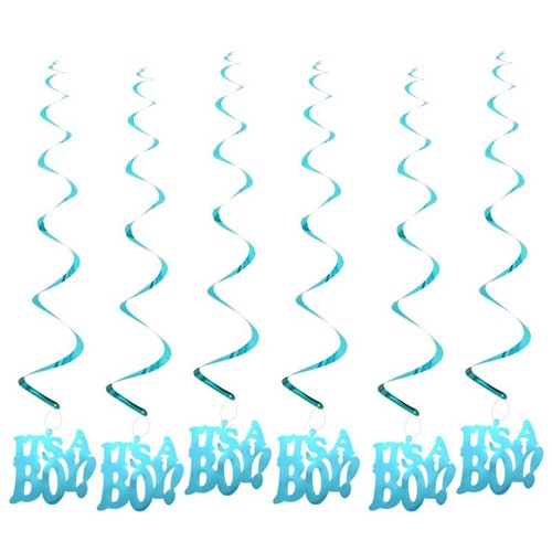 Baby Shower Decorations Its a Boy Blue Swirls Hanging Banner Party Supplies