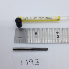1 NEW USA 1/8" DIAMETER CARBIDE ENDMILL. 2 FL BALL. 1-1/2" OAL 1/2" LOC U93 