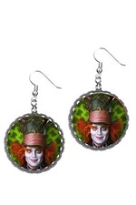 Alice in wonderland mad Hatter earrings earring set super cute pair earrings