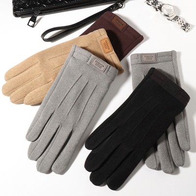 1 Pair Gloves Non-slip Keep Warm Men Long Full Fingers Cycling Mittens One Size
