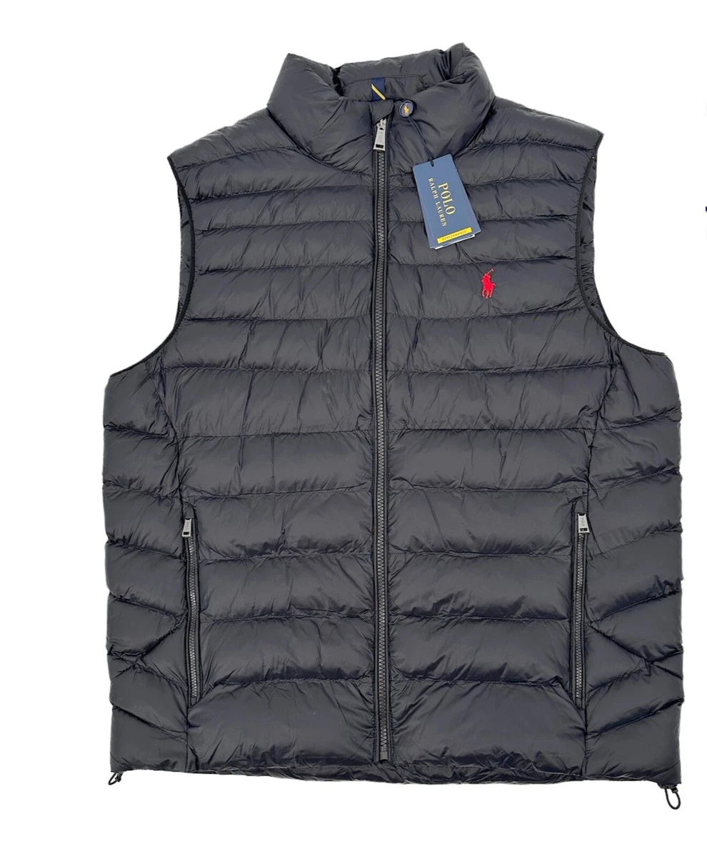 NEW Polo Ralph Lauren Performance Vest Mens M Black Packable msrp
