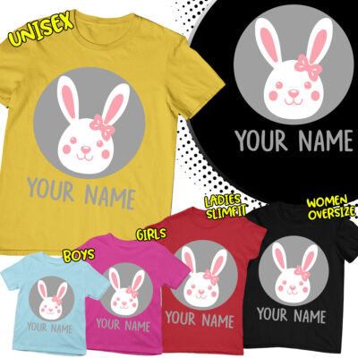 Personalised Blessed Easter Cute Bunny Making Crafts Spring Family T-Shirt #ED12