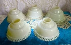 FIVE Vintage Glass Torchiere 5.5 Inch Baked on Custard Color Glass Lamp Shades