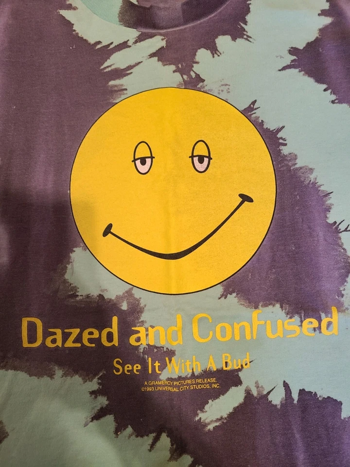 Винтажная футболка 90-х Dazed and Confused галстук краситель размер XL ВИНТАЖ 1993 промо футболка с фильмом - Изображение 2 из 4