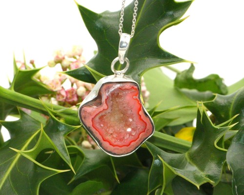 Pendentif Main En Argent 925 Avec Quartz Druzy Au Titane - Fait Main, Unique #P17972 (3 Pouces)