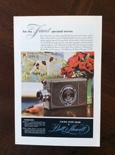 1947 vintage original color ad Bell  Howell Filmo Auto Load Camera