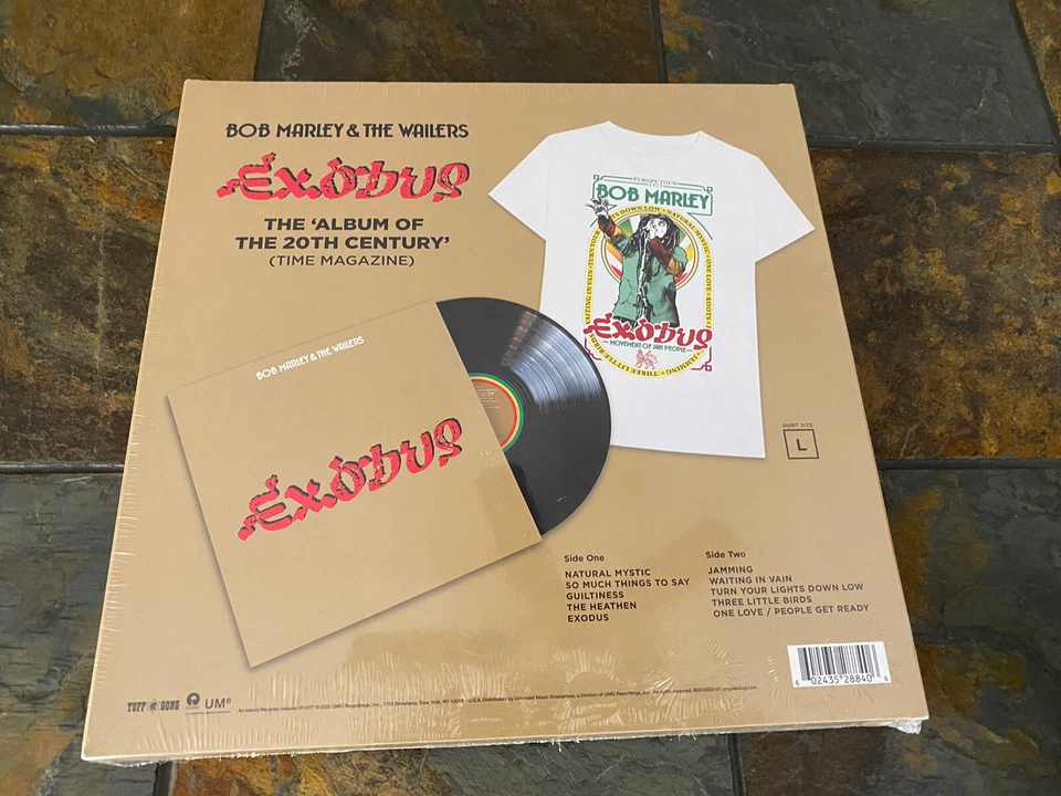 Bob Marley & The Wailers ‎Exodus Exclusive Limited Black Vinyl w/ Large T Shirt - Image 3 of 4