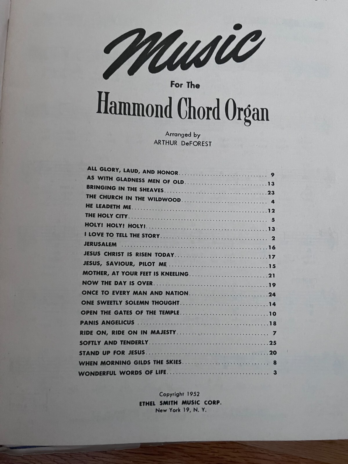Music for the Hammond Chord Organ Vol 6 Sacred Collection Religious