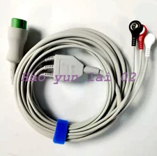 1PC NEW For Mindray EA6231B 12-needle 3-Lead ECG Cable AHA Snap 040-000965-00