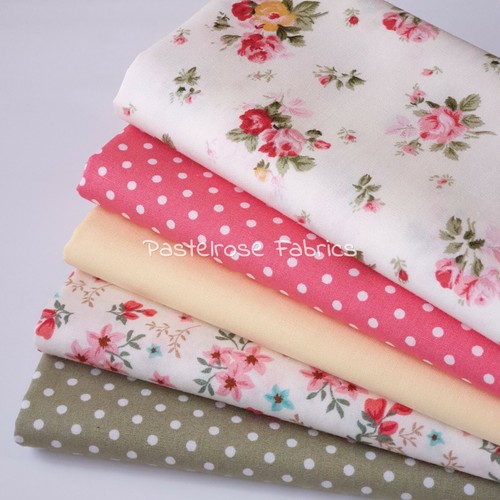 Blumen Fett Viertel Konvolut 100 % Baumwolle Stoff - Rosen Blumen Handwerk, Patchwork - Bild 15 von 21