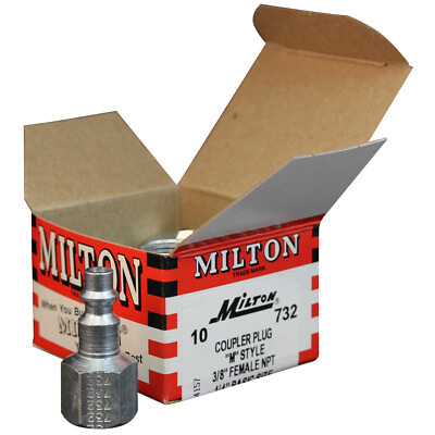 (1/10) Milton 732 3/8'' Female NPT M Style Plug, Male body. -  Fast, Free S&H.