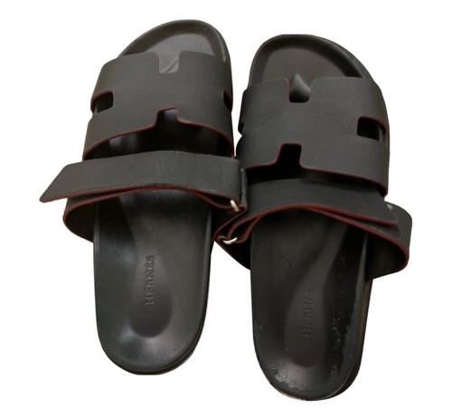 Hermes Chypre Sandal Mens Black Epsom 