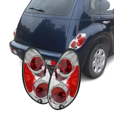 2pcs For 2001-2005 Chrysler PT Cruiser Tail Lights Brake Lamps Pair Chorme