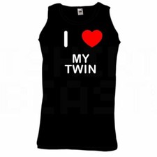 My Twin I Love Heart Vest Adult Crew Neck Athletic Gym Vest