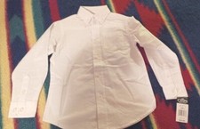 NWT Boy's 5 6 Chaps white long sleeve collared dress shirt button up w/ pocket
