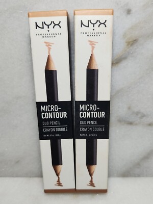 2x-NYX Professional Makeup Micro-Contour Duo Pencil, MCDP03 Medium Deep, 0.1 OZ.