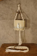 Mid Century Modern Redwing Ceramic Hanging Planter Beautiful! Spare Beaded Hang