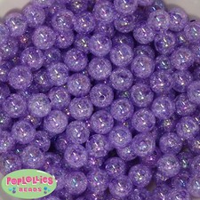 12mm Purple Acrylic Crackle Style Bubblegum Beads Lot 40 pc.chunky gumball