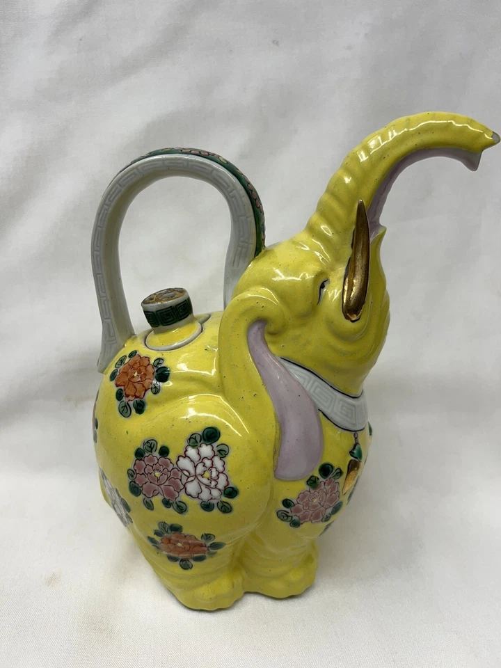 antigua tetera china exportación/siglo XIX/elefante con tapa Foto 3 de 4