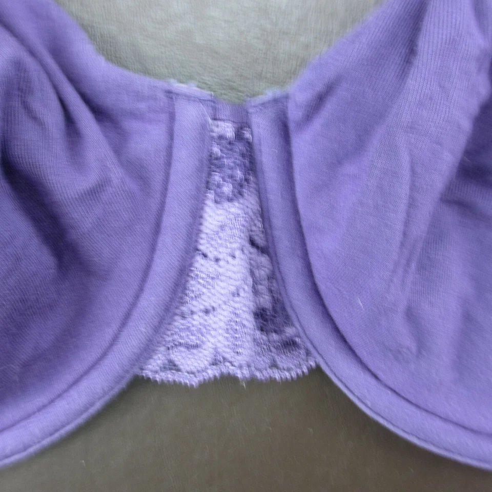 Sujetador Vanity Fair Talla 34D Púrpura Encaje Con Aros Cierre Ajustable Espalda Foto 3 de 4