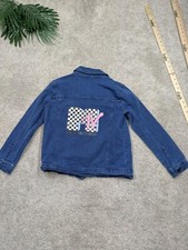 MTV Music Television Jean Jacket Girls L Large Blue Button Down Denim Cotton