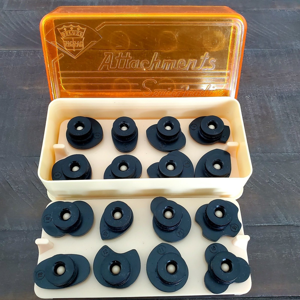 DeLuxe Zig Zag Sewing Machine Attachments Cam Design Disc Lot of