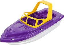 Floating Bath Boat 11" - Plastic Toddler Tub Toy with Non-Scratch Color Learning
