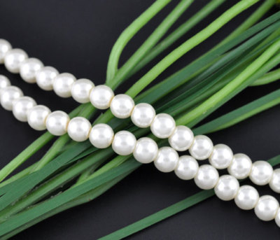 Glass Pearl Imitation Round Beads - 32'' Strand - 6mm - 120 pcs. -Pick your color