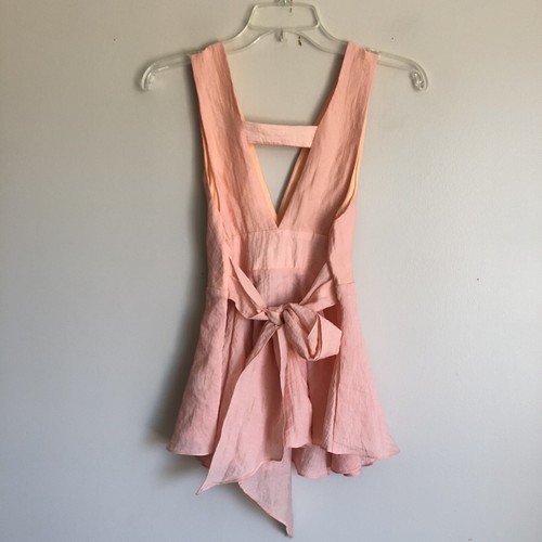 Essue Sz S Tie Back Tunic Apricot Tank NWT Sleeveless Top - Picture 2 of 7