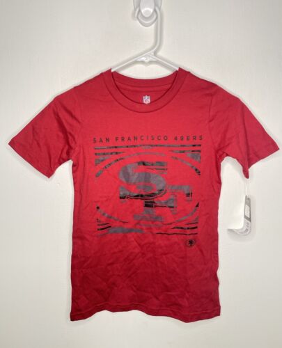 T-shirt logo NBA SanFrancisco 49ers tailles garçons manches courtes rouge football - Photo 1/4