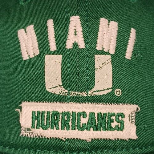 Vintage Adidas Miami Hurricanes Hat Cap Mens Adjustable Distressed Green NCAA - 第 9/10 張圖片