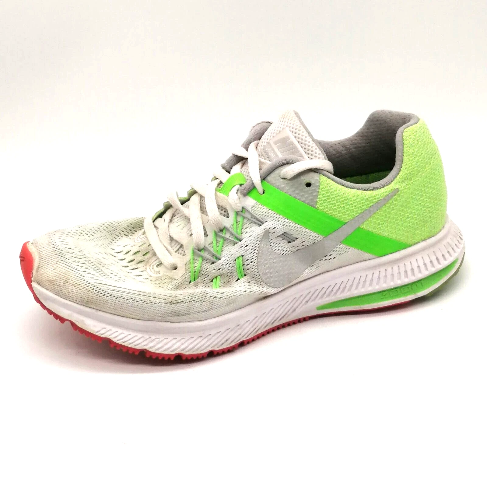 Sneaker da donna Nike Zoom WinFlo 2 verdi bianche stringate scarpe da passeggio top basse 8