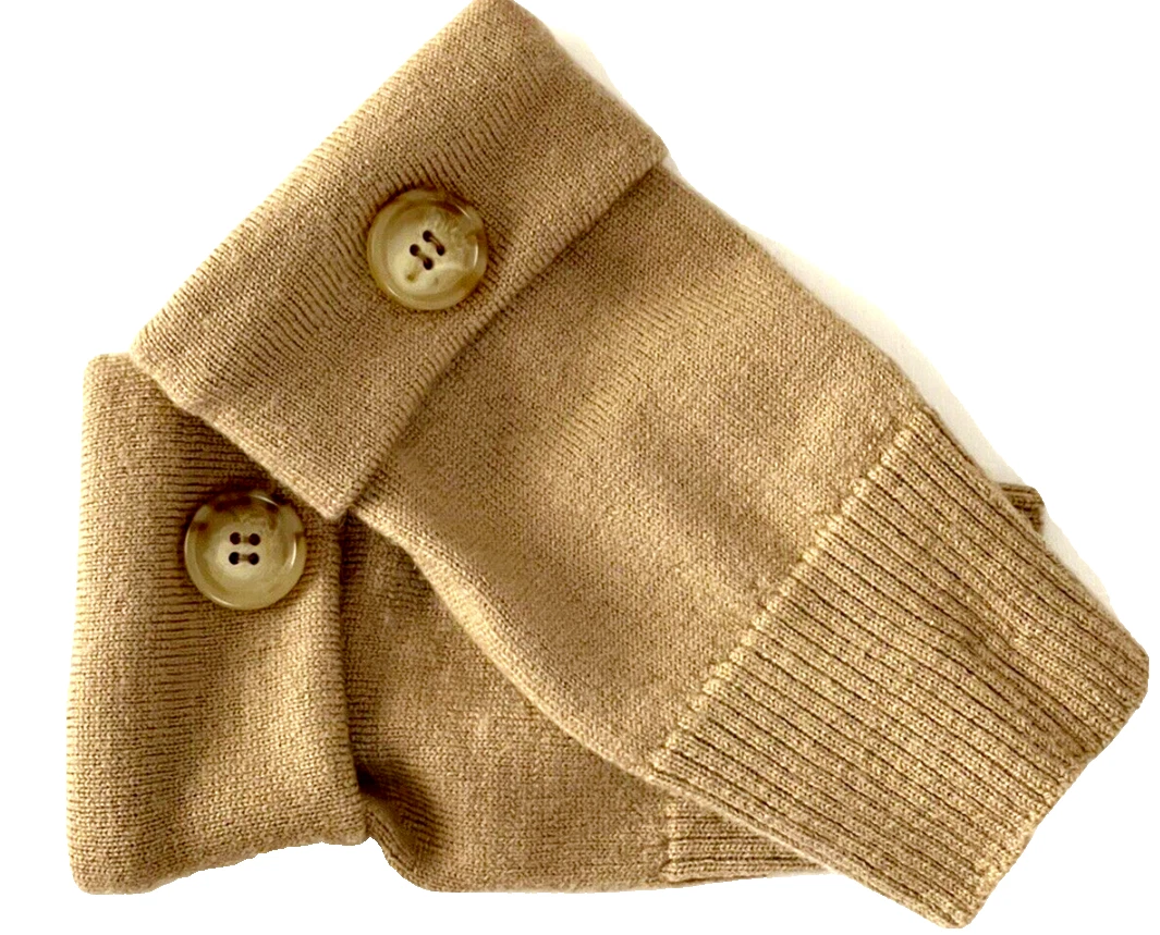 FINGERLESS GLOVES CAMEL BROWN 100% MERINO WOOL S - M - L SMALL - MEDIUM - LARGE
