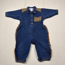Vintage Osh Kosh Bgosh 1 Piece Denim Sz 6-9 Months Made In USA