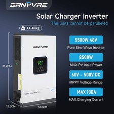 48V 5500W Solar Hybrid Inverter Pure Sine Wave AC 100V-120V MPPT 100A Charge US