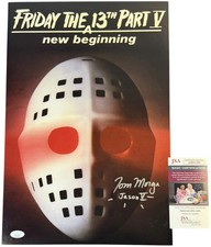 Tom Morga signed 12x18 Poster Jason Voorhees Friday the 13th Part V 5 JSA