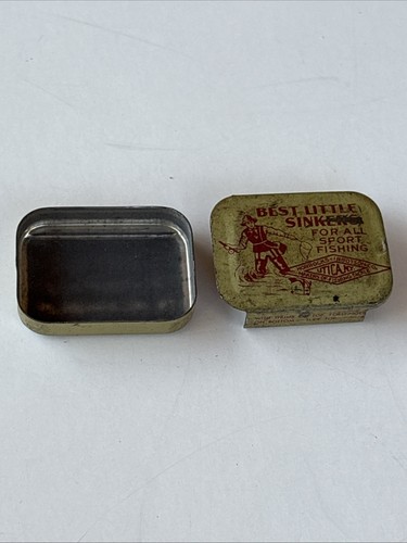 Vintage Best Little Sinkers For Sport Fishing Fishing Tackle Tin Utica NY Empty - Picture 9 of 12