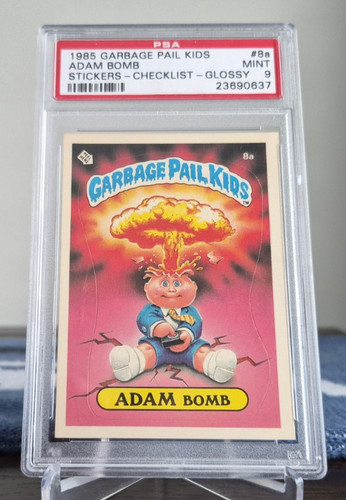 PSA 9 - 1985 Garbage Pail Kids - #8a ADAM BOMB - Glossy - GPK 1st Series
